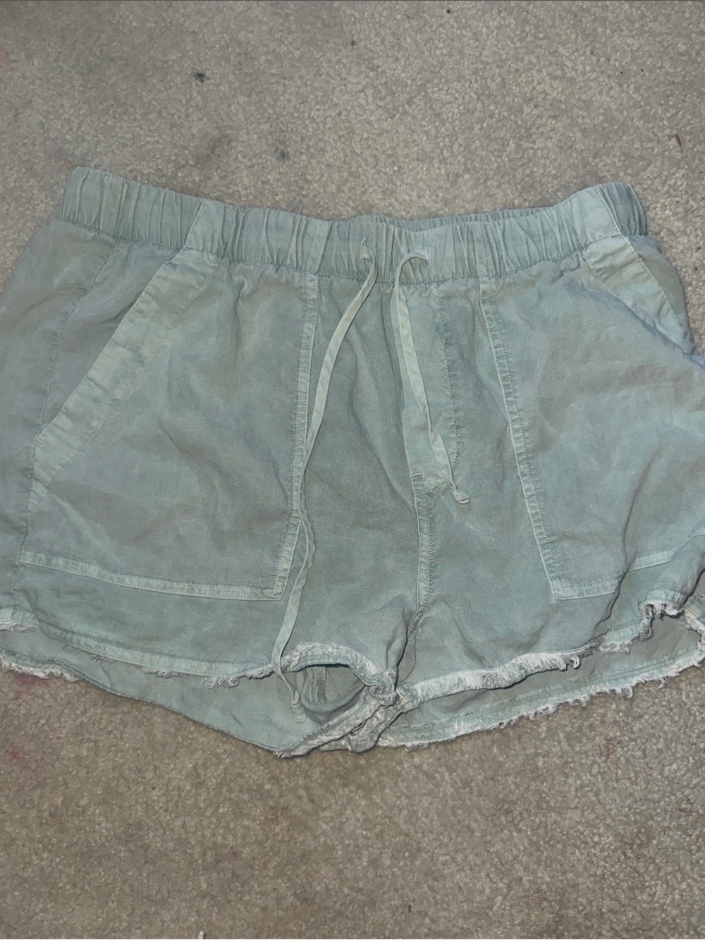 Bella Dahl Drawstring Athletic Shorts in Sage Green